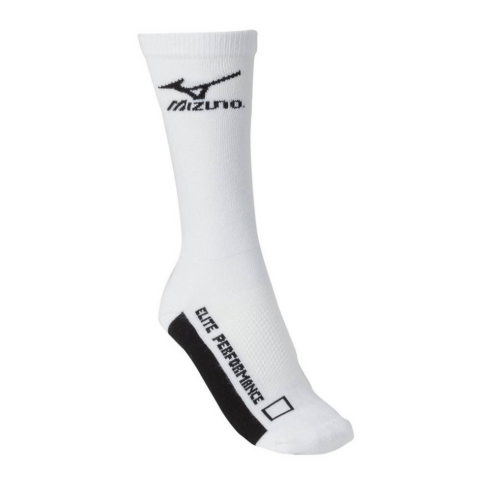 Meias Mizuno Voleibol Crew - Homem - Branco/Pretas - BQGAF2740